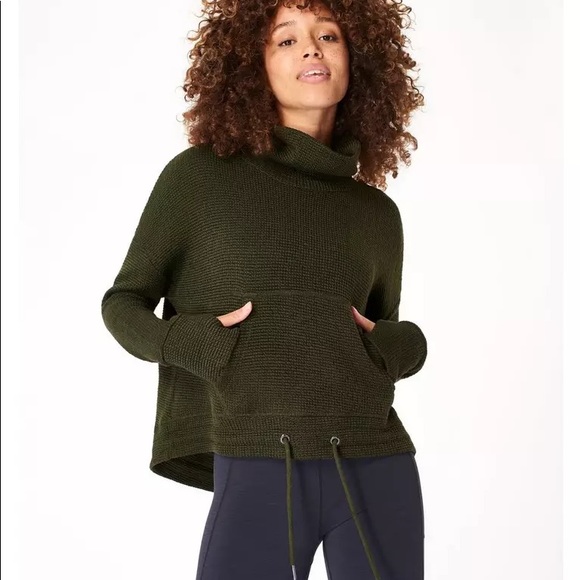 Sweaty Betty Tops - Sweaty Betty restful boucle sweatshirt olive green xs
